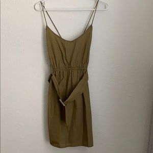 PLT khaki green dress with belt
